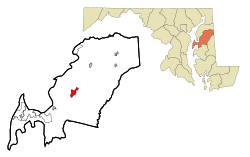 Queen Anne's County Maryland Incorporated and Unincorporated areas Centreville Highlighted